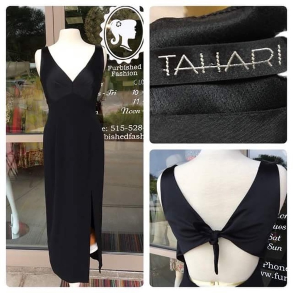 Tahari Long Tie Back Special Occasion Dress